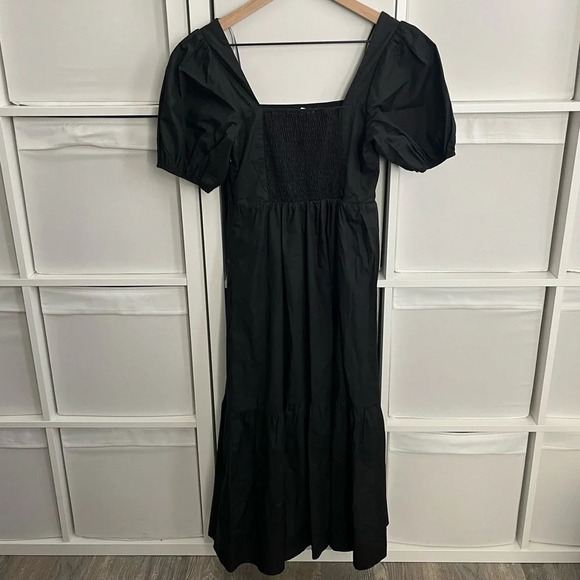 ASTR the Label Black Puff Sleeve Poplin Midi Dress - Picture 6 of 6